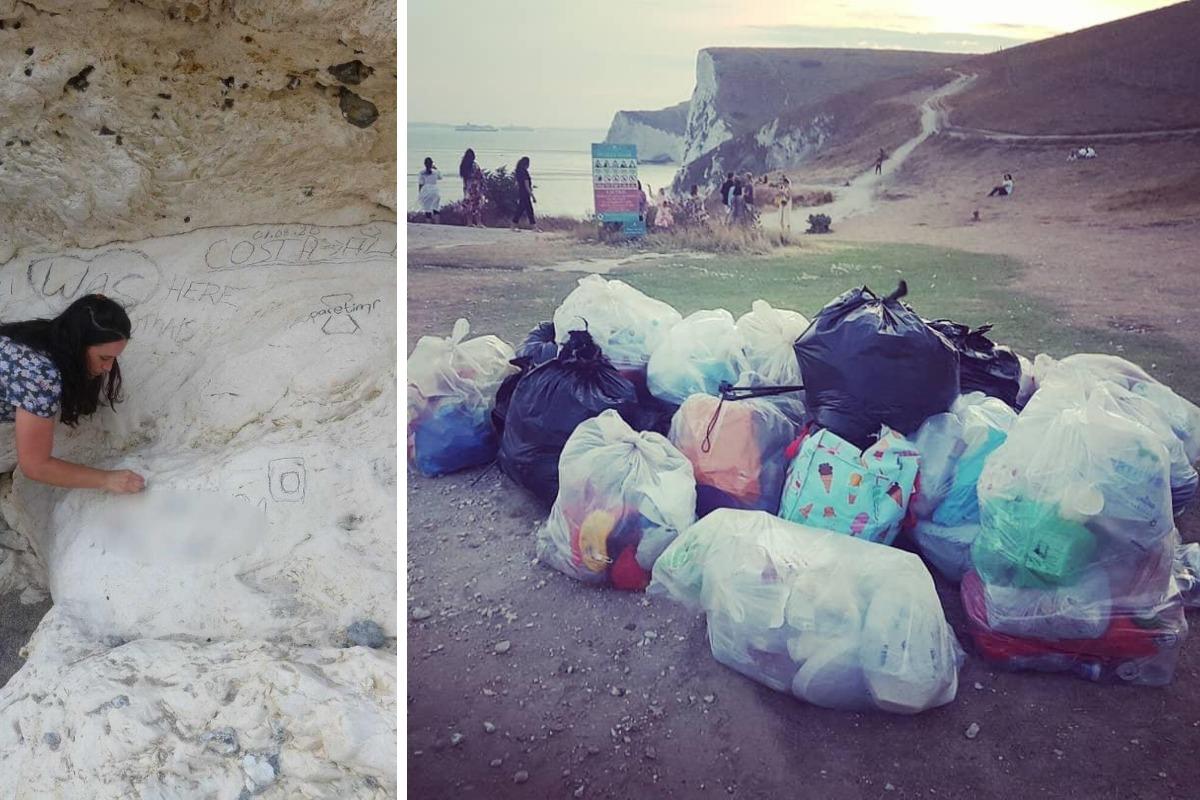 Durdle Door Beach Cleaners Scrub Graffiti Off Cliffs Dorset Echo